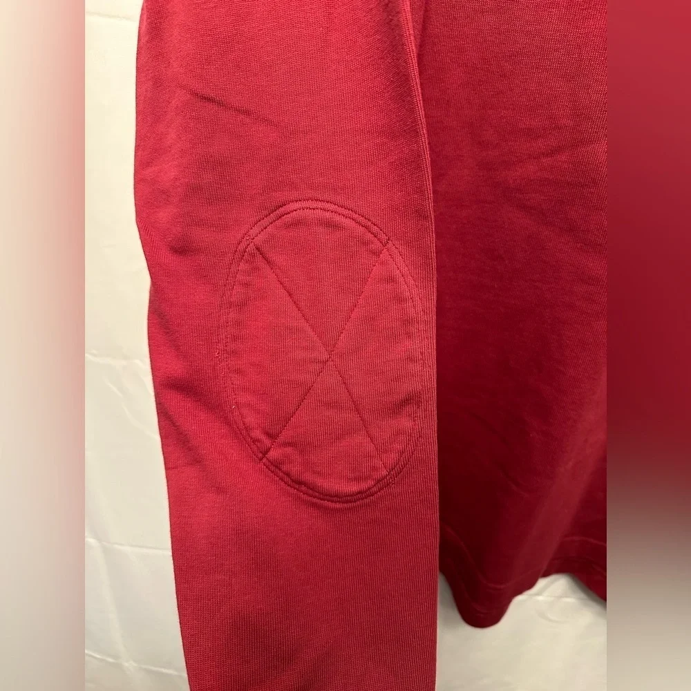 2022 J.Crew Men's Oarsmen Retro Maroon 1/4 Zip Rugby Sweatshirt Size Large‎ Tall